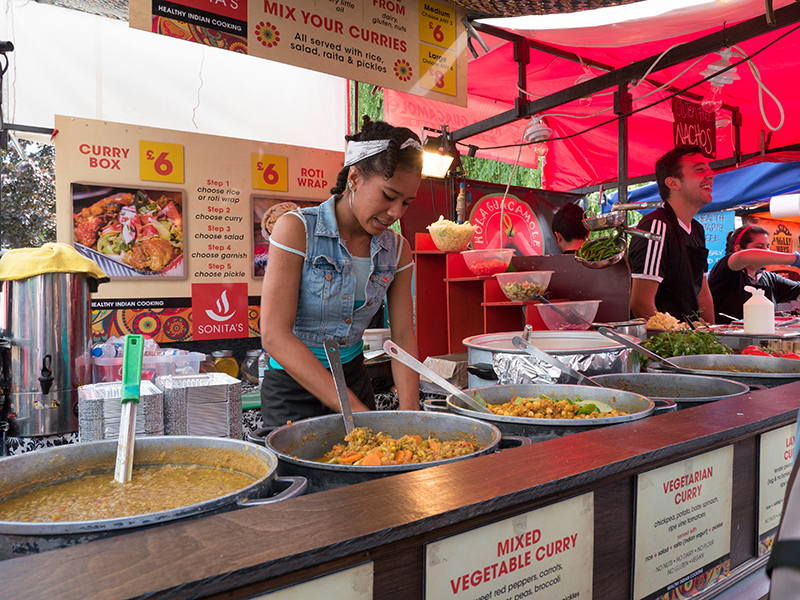 Be sure to try some of the street food in London. Photo © Marco Prati / Shutterstock