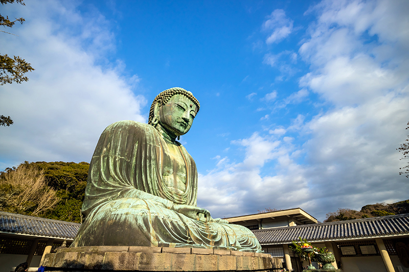 Daibutsu is a famous Great Buddha statue in Kamakura. Photo © f11photo | Shutterstock.