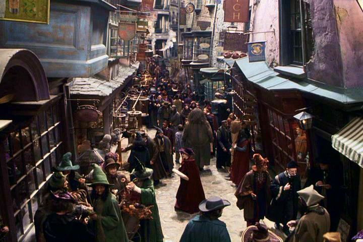 Diagon Alley in Harry Potter. Image: WarnerBros