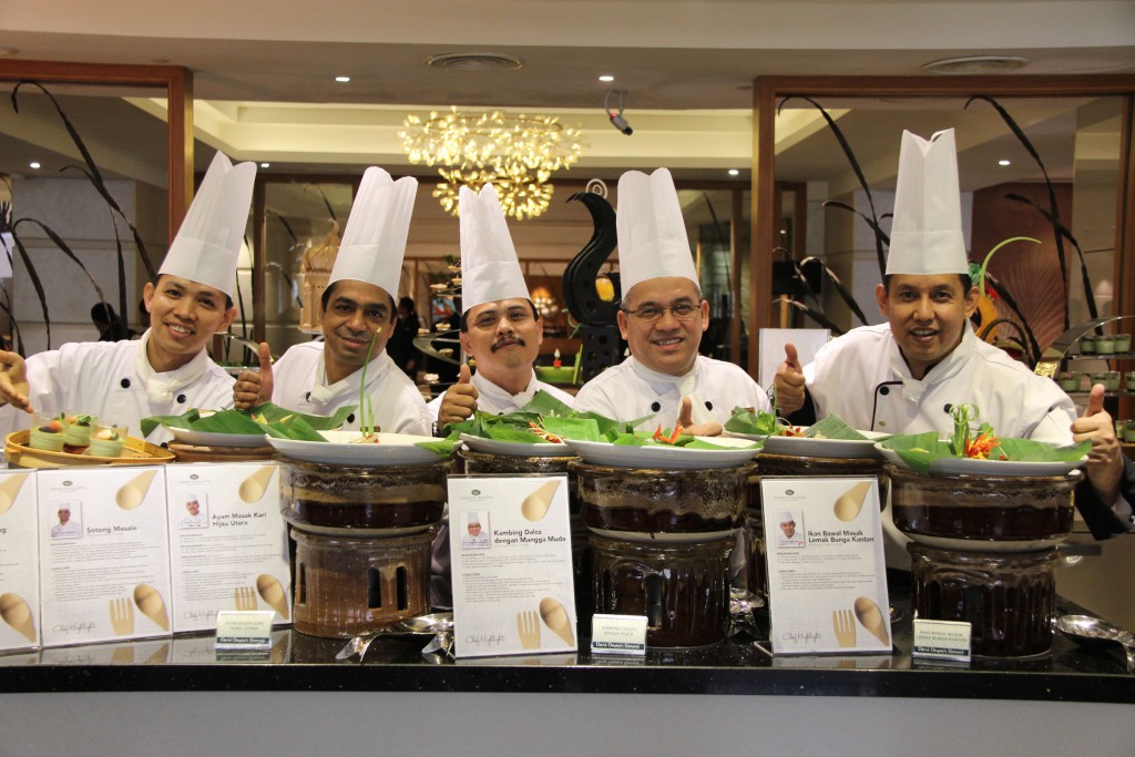 From the left - Chef Rukedi Bin Aziz,Chef Ricky Madhavan,Chef Shaari Ismail,Chef Samsuddin Ahmad,Chef Rossham Rusli