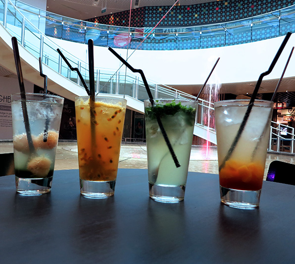 Green Apple & Lychee Quencher, Spizza Signature Cooler Mango & Passionfruit, White Glacial Mint,  Peach ‘Bellina’