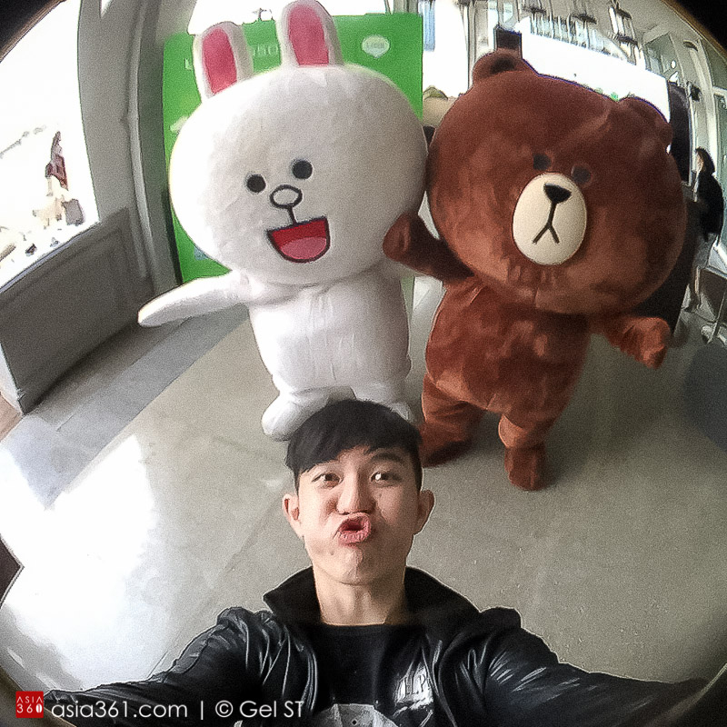 This is me at the last party with Cony and Brown. Don’t say “bo jio”!