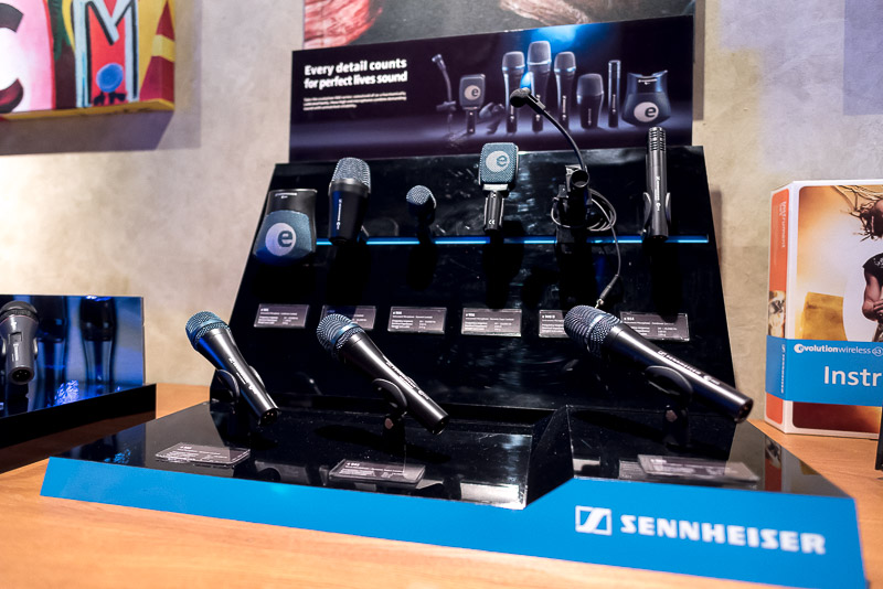 A range of microphones on display at Sennheiser's event at The Berlin Bar. (Photo: Gel ST)