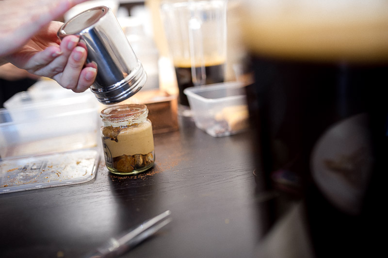 A guests adding the finishing touch to a custom tiramisu, made from a generous serving of Ristretto Ardenza, Nescafé strongest espresso yet. Photo © Gel ST.