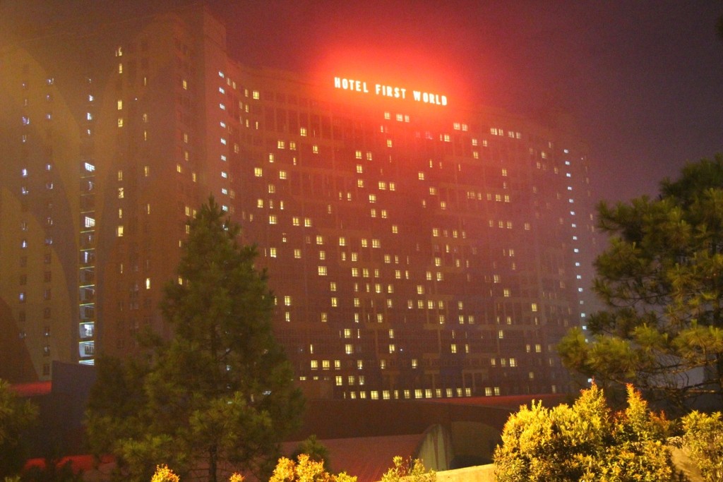 First World Hotel clouded by fog, which Genting is famous for.