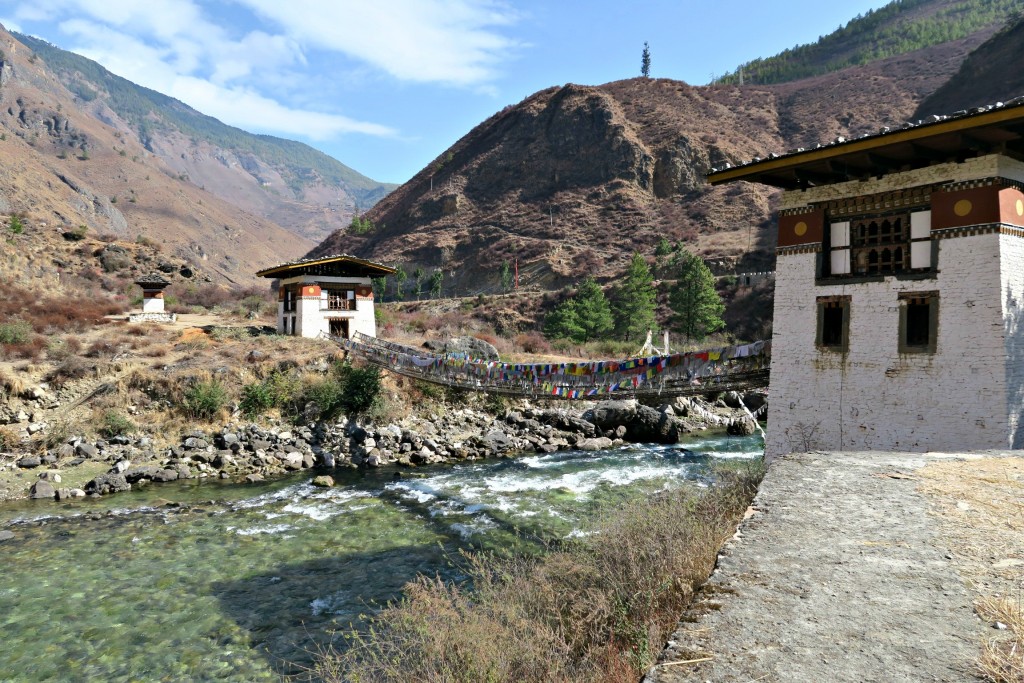 The only Iron chain bridge opened to tourist in Bhutan, Paro 