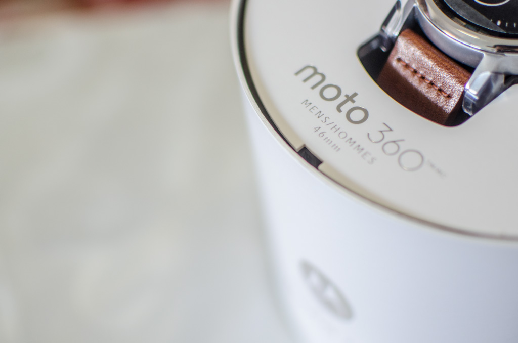 Moto 360, 2nd Gen. 46mm Silver Case with Cognac Leather band. Photo © Justin Teo. 