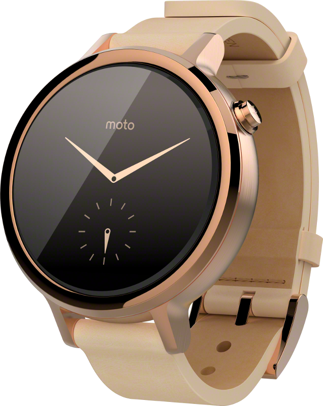 42 mm Rose Gold Moto 360 with Blush Leather Band at S$499.