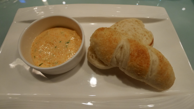 Parmesan cheese bread served with a rich mentaiko caviar dip.