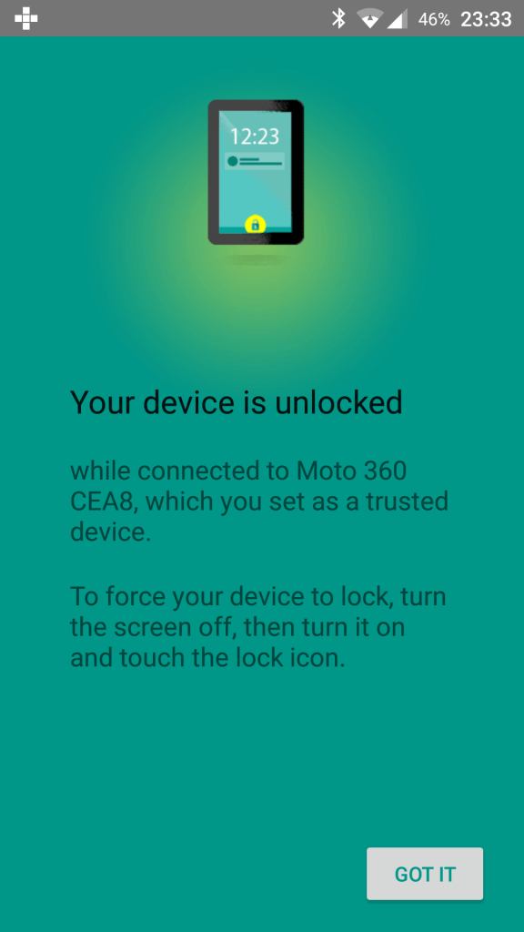 Enabling Smart Lock allows my to by-pass my phone's lockscreen when I have the Moto 360 on my wrist. 
