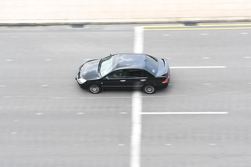 An unedited test shot taken of a moving car using the D500.