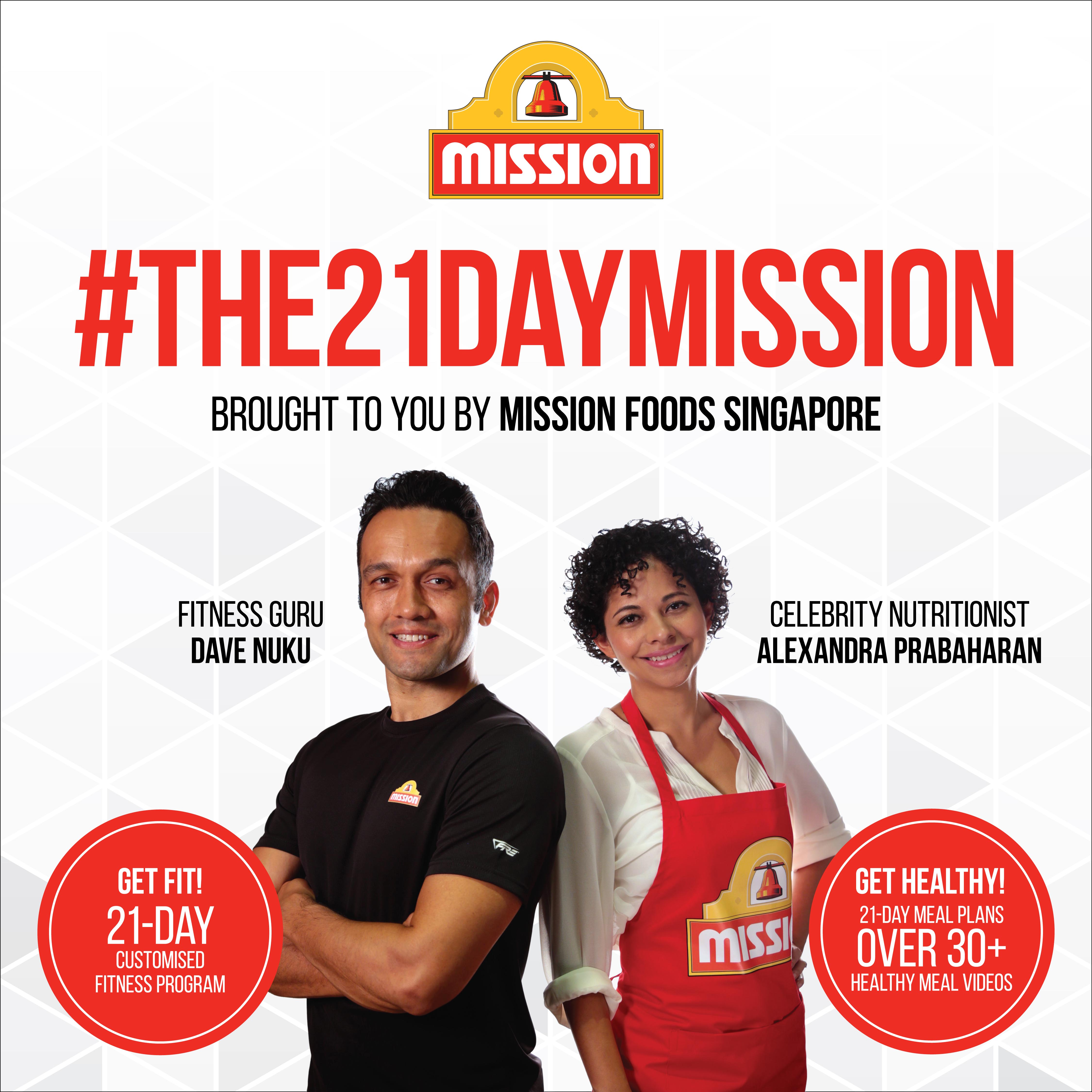 #The21DayMission, a new programme spearheaded by Mission Foods Singapore, which features fitness videos and meal plans for subscribers. 