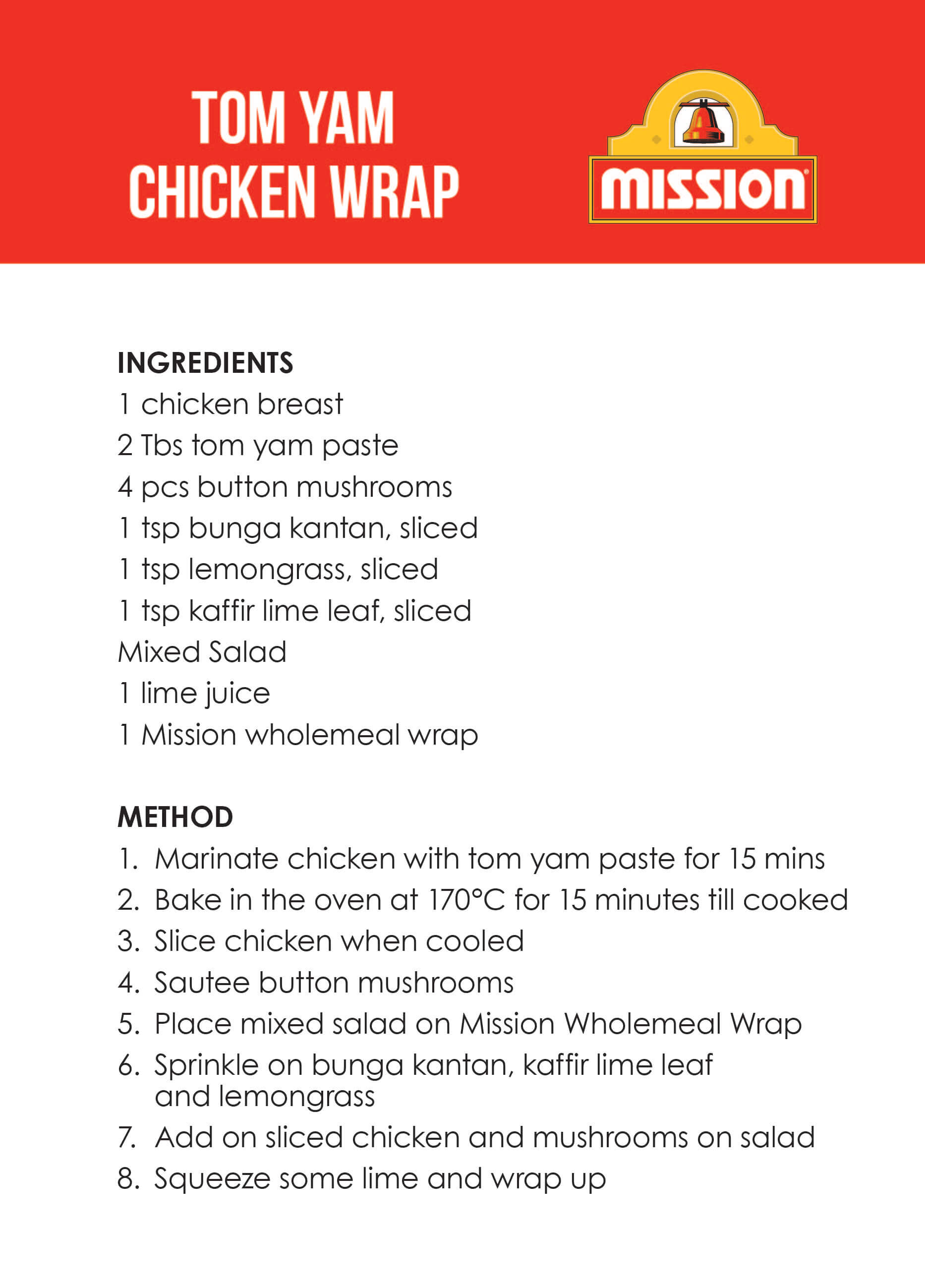One of the recipes using Mission wraps 